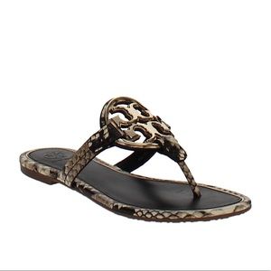 Tory Burch Miller Metal Logo Sandals Desert Roccia